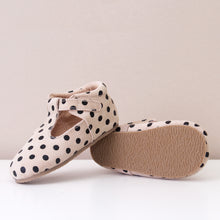 Load image into Gallery viewer, Clemmie Polka Dot Cream T-Bars