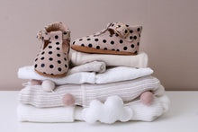 Load image into Gallery viewer, Clemmie Polka Dot Cream T-Bars