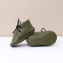 Load image into Gallery viewer, Olive Unisex Laced Booties
