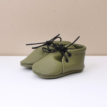 Load image into Gallery viewer, Olive Unisex Laced Booties