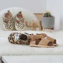 Load image into Gallery viewer, Juno Cream Cheetah Print T Bar Sandals