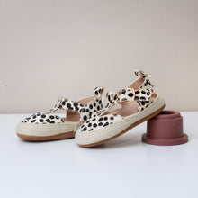 Load image into Gallery viewer, Juno Cream Cheetah Print T Bar Sandals