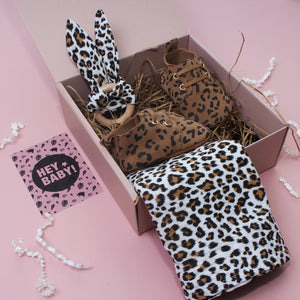 Leopard Lovers Tan Unisex New Baby Gift Set