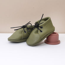 Load image into Gallery viewer, Olive Unisex Laced Booties
