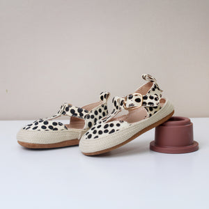 Juno Cream Cheetah Print T Bar Sandals