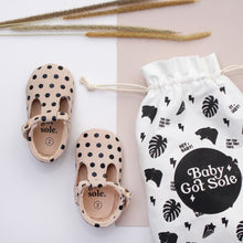 Load image into Gallery viewer, Clemmie Polka Dot Cream T-Bars
