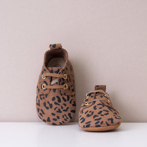 River Tan Leopard Print Unisex Oxfords