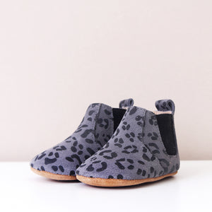 Suki Grey Leopard Print Chelsea Boots