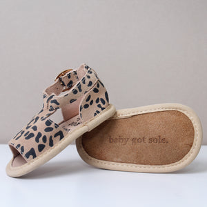 Sahara Camel Leopard Print Sandals